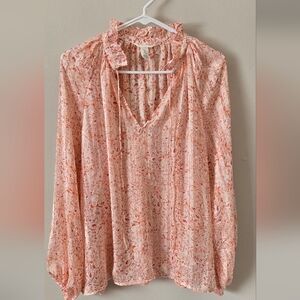 H&M Coral Patterned Blouse